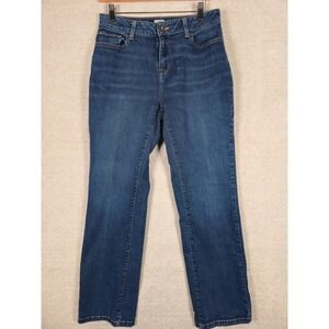 LL Bean Classic Fit Jeans Womens 8 Reg Blue Straight Leg Stretch Denim